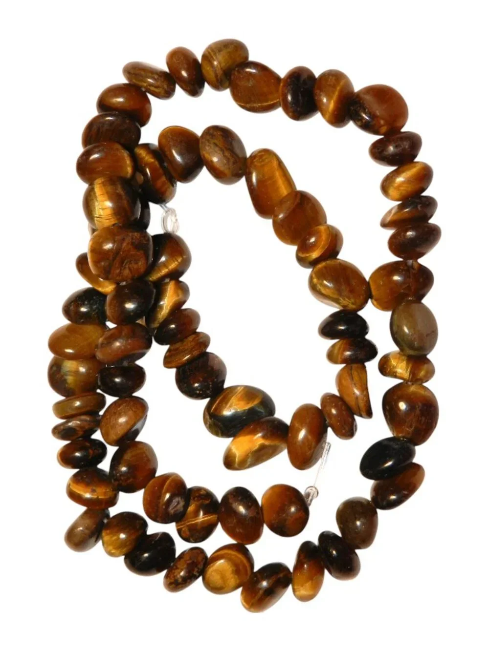 Golden Brown 8mm - 10mm Medium Pebble & Chip Tiger's Eye Gemstone Beads NG1778